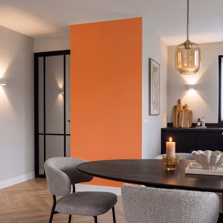 Burnt - Sienna - Oranje Behang Vlies klein 1076 -sfeer3