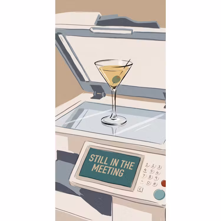 Kantoor - Drank - Humor - Illustratie Behang Vlies klein -3d_website