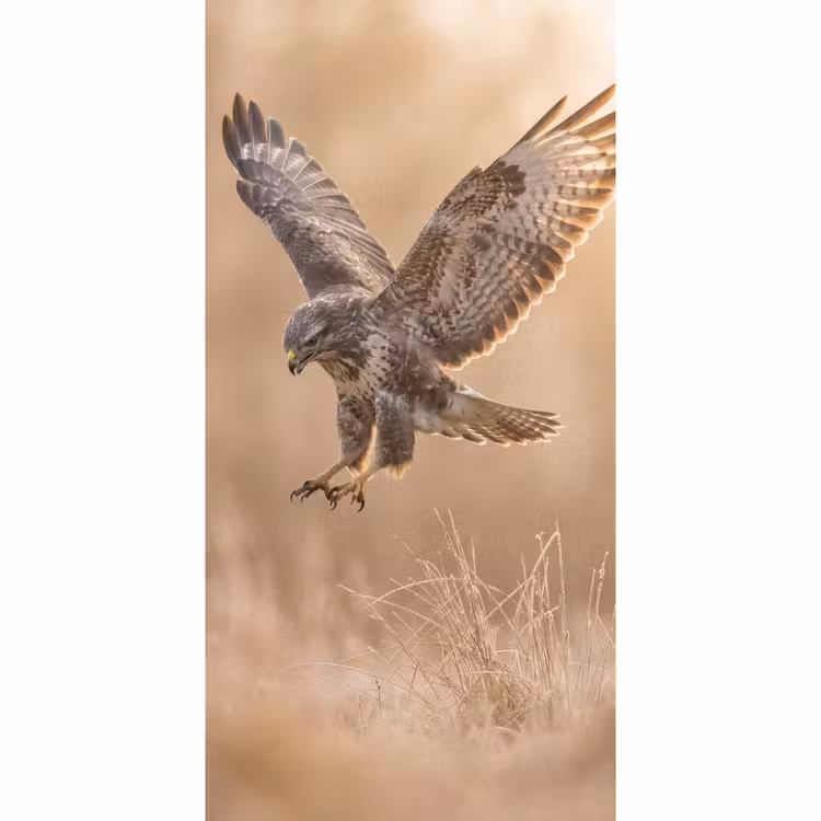Buizerd - Roofvogel - Natuur - Bruin Behang Vlies klein -3d_website