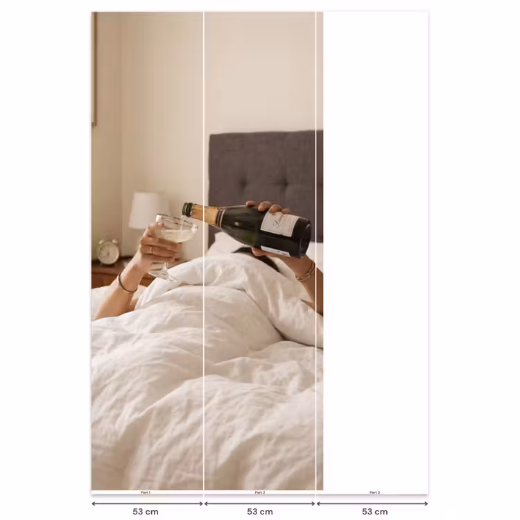 Champagne - Bed - Bubbels Behang Vlies klein -USP_banen