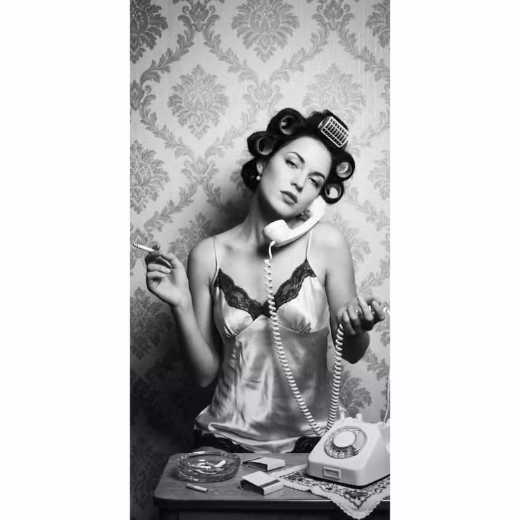 Chic - Vrouw - Zwart - Wit Behang Vlies klein -3d_website