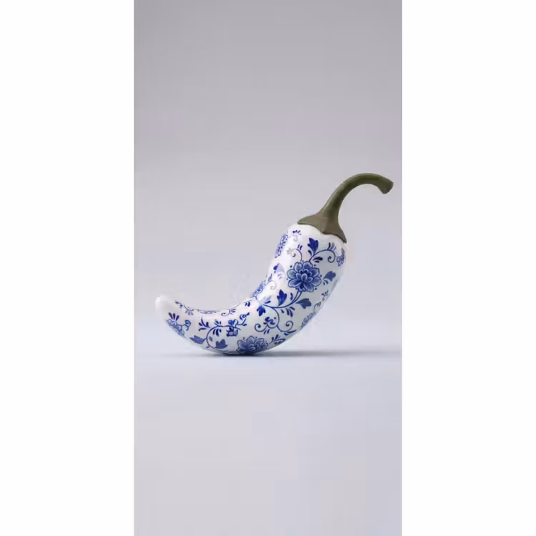 Chilipeper - Keramiek - Blauw Behang Vlies klein -3d_website