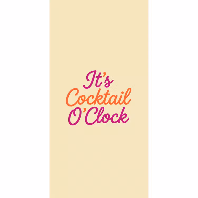 Cocktail O'Clock - Geel - Retro Behang Vlies klein -3d_website