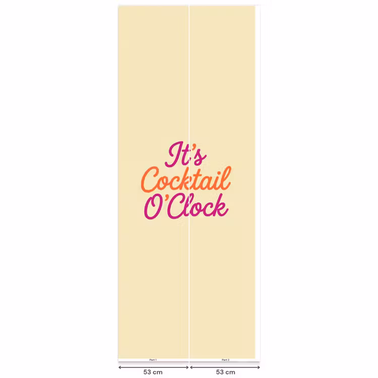 Cocktail O'Clock - Geel - Retro Behang Vlies klein -USP_banen
