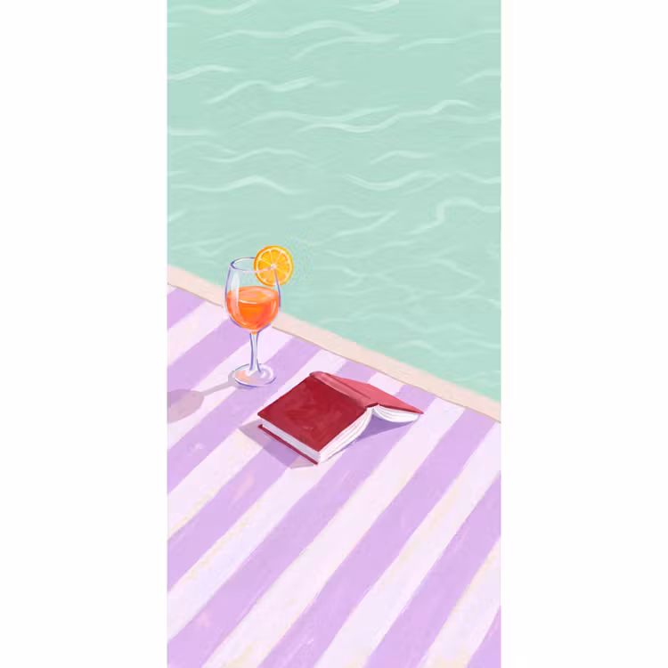 Tapete - Cocktail – Schwimmbad – Sommer - Cocktail - Zwembad - Zomer Behang Vlies klein