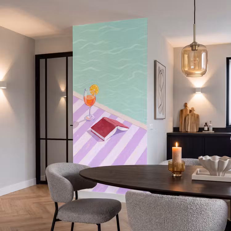 Tapete - Cocktail – Schwimmbad – Sommer - Cocktail - Zwembad - Zomer Behang Vlies klein