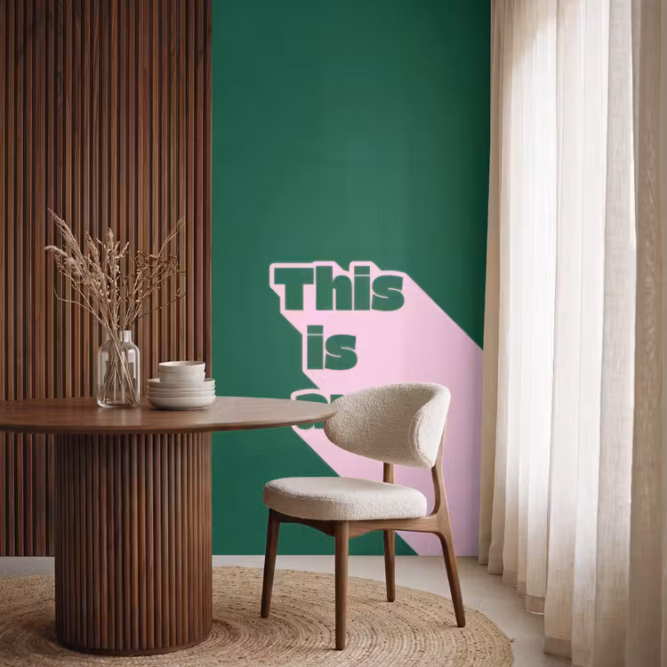 This is art - Schaduw - Roze Behang Vlies klein -sfeer1