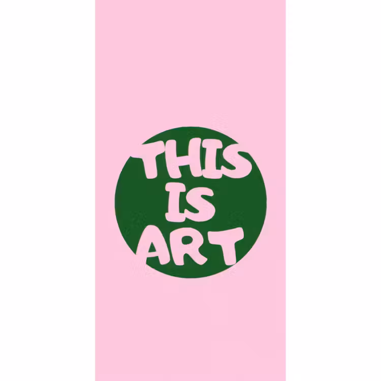 This is art - Tekst - Cirkel - Groen Behang Vlies klein -3d_website
