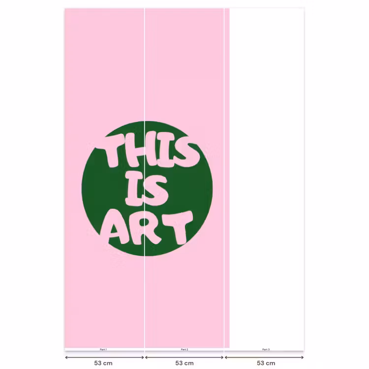 This is art - Tekst - Cirkel - Groen Behang Vlies klein -USP_banen