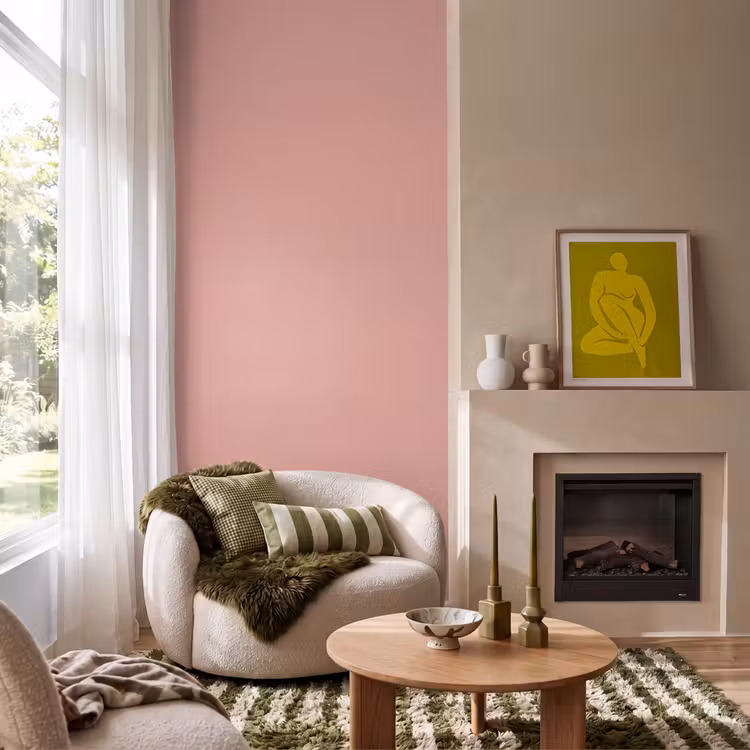 Muted - Salmon - Koraal Behang Vlies klein 1076 -sfeer2