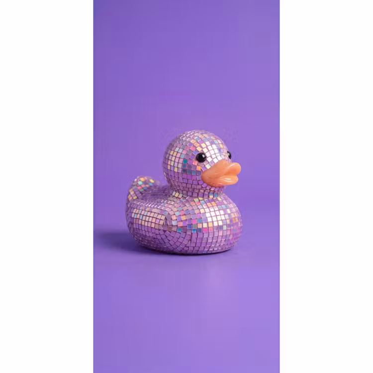 Disco - Eend - Paars Behang Vlies klein -3d_website
