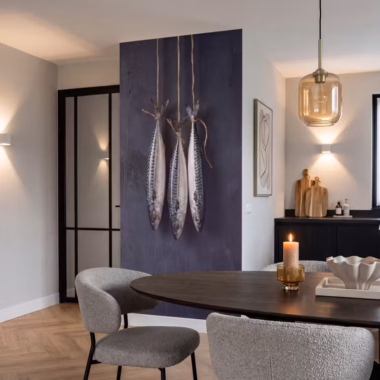 Tapete - Drei Fische – Seil - Drie vissen - Touw Behang Vlies klein