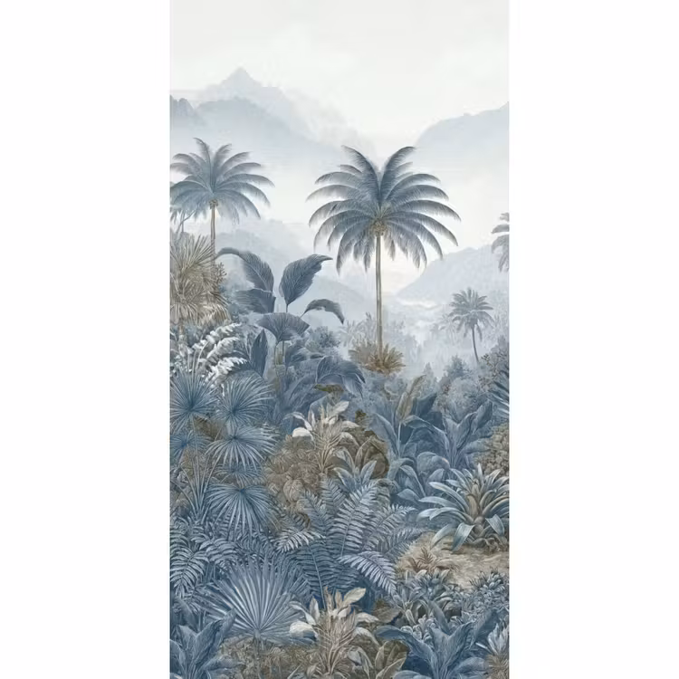 Jungle - Landschap - Blauw Behang Vlies klein -3d_website
