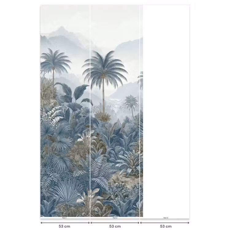 Jungle - Landschap - Blauw Behang Vlies klein -USP_banen