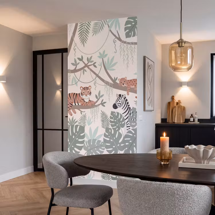 Jungle - Rustiek - Pastel Behang Vlies klein -sfeer3