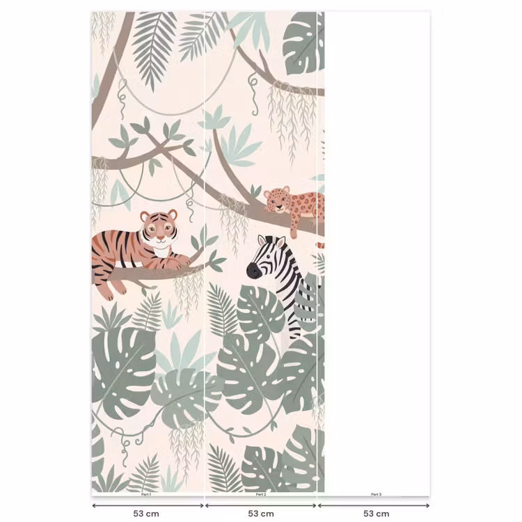 Jungle - Rustiek - Pastel Behang Vlies klein -USP_banen