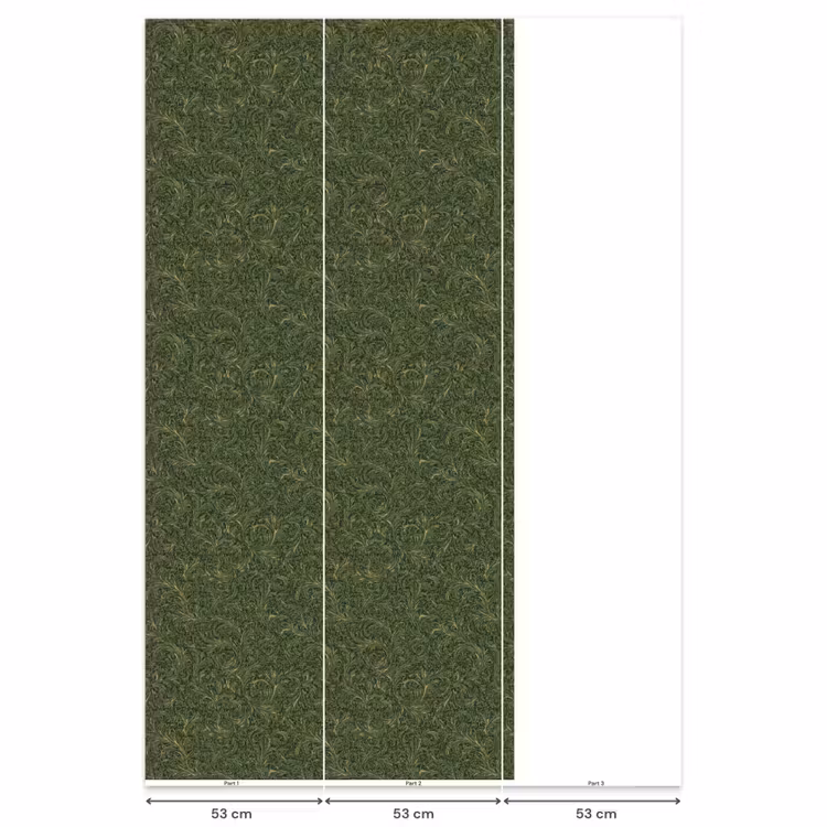 Donker - Groen - Krullend - Botanisch Behang Vlies klein 1076 -USP_banen