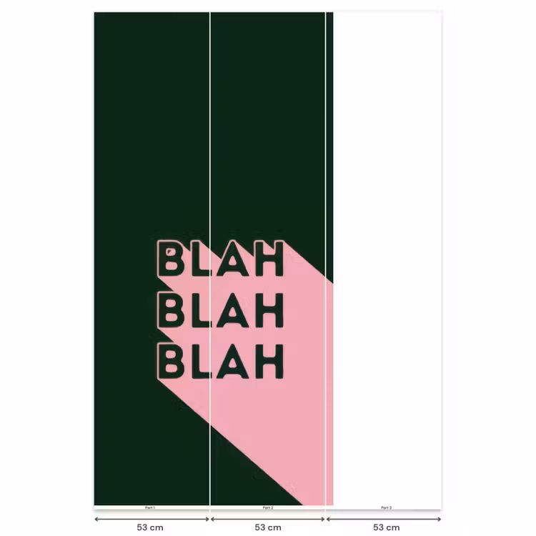 Donkergroen - Tekst - Schaduw - Grafisch Behang Vlies klein -USP_banen