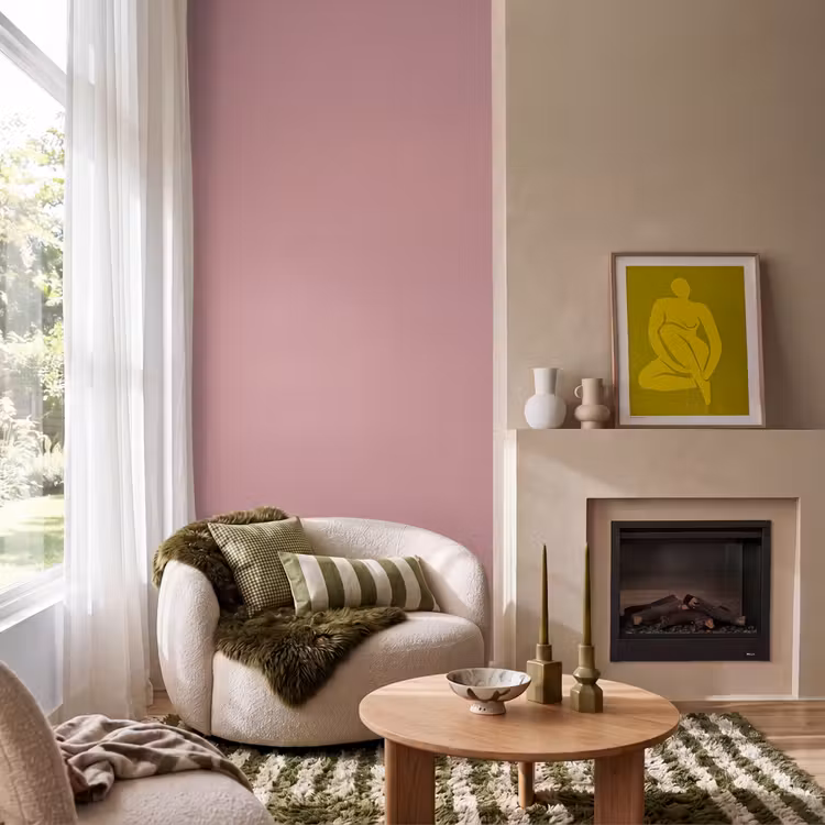 Dusty - Rose - Roze Behang Vlies klein 1076 -sfeer2