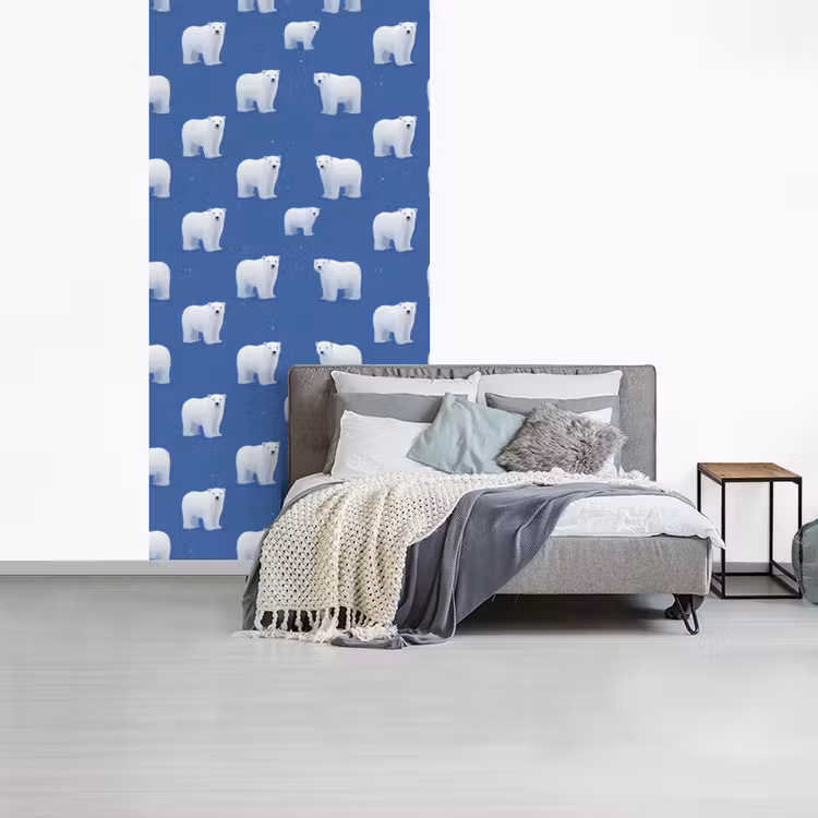 IJsbeer - Patroon - Blauw fotobehang vinyl groot 64 -slaapkamer
