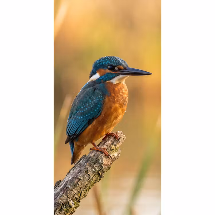 IJsvogel - Tak - Water - Kleurrijk - Levendig Behang Vlies klein -3d_website