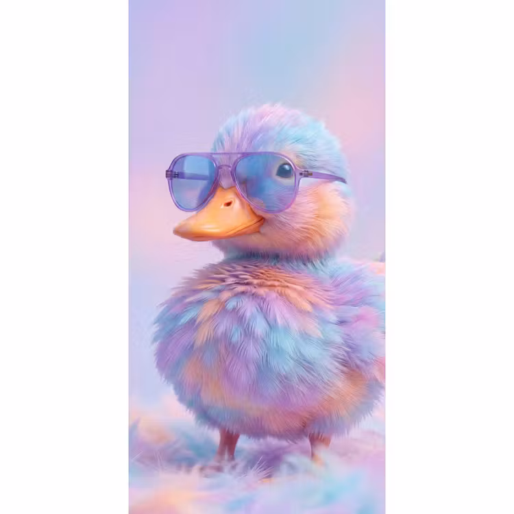 Eend - bril - Pastel Behang Vlies klein -3d_website