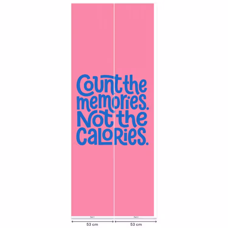 Memories - Roze - Blauw - Quote Behang Vlies klein -USP_banen