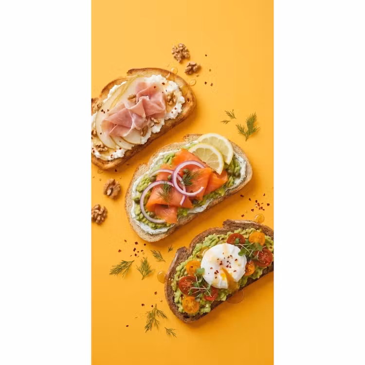 Tapete - Essen – Brot – Frühstück – Modern – Farbenfroh - Eten - Brood - Ontbijt - Modern - Kleurrijk Behang Vlies klein