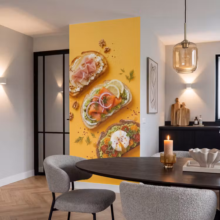Tapete - Essen – Brot – Frühstück – Modern – Farbenfroh - Eten - Brood - Ontbijt - Modern - Kleurrijk Behang Vlies klein