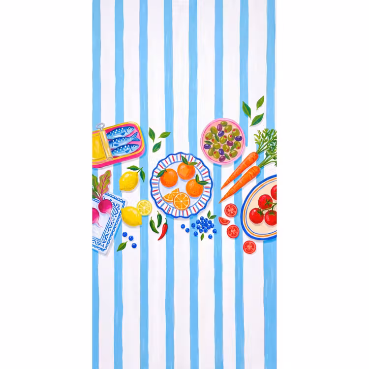 Tapete - Essen – Frisch – Illustration - Eten - Vers - Illustratie Behang Vlies klein
