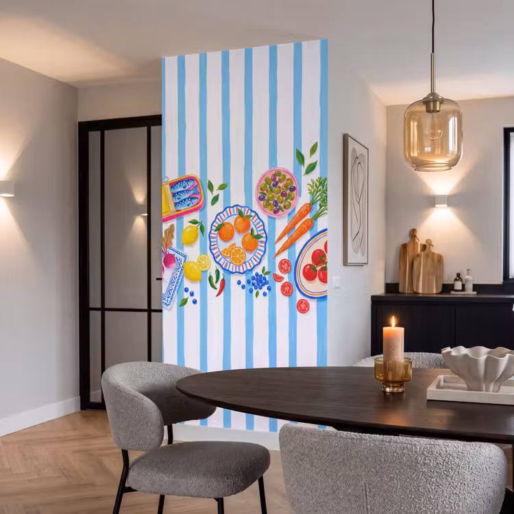 Tapete - Essen – Frisch – Illustration - Eten - Vers - Illustratie Behang Vlies klein