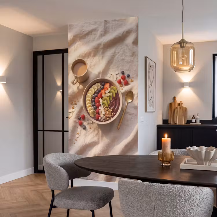 Tapete - Essen – Frühstücksschüssel – Obst – Gesund – Bunt - Eten - Ontbijtkom - Fruit - Gezond - Kleurrijk Behang Vlies klein