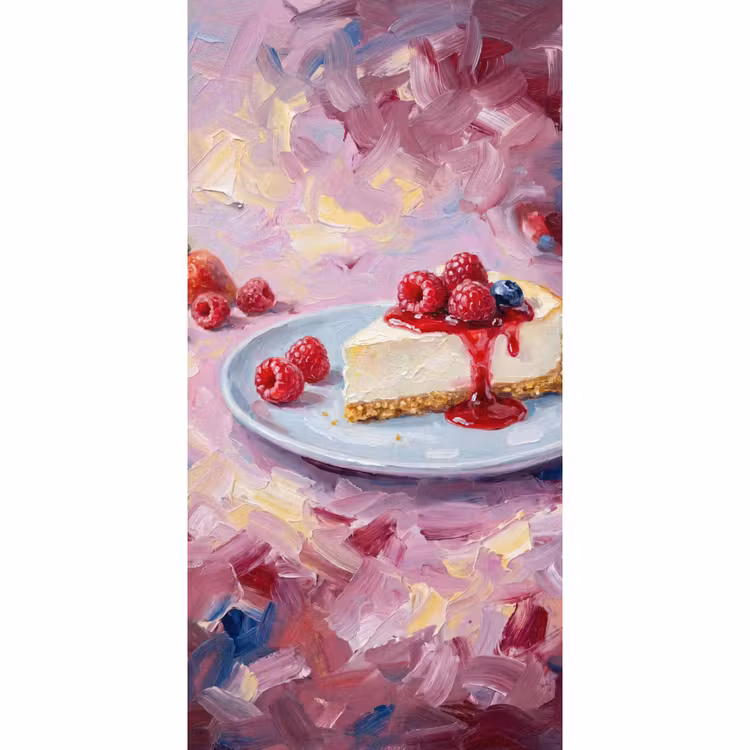 Tapete - Essen – Käsekuchen – Beeren – Abstrakt – Rosa - Eten - Cheesecake - Bessen - Abstract - Roze Behang Vlies klein