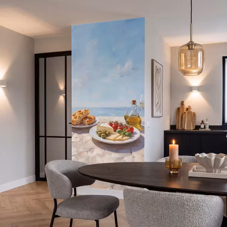 Tapete - Essen – Mittelmeer – Natur – Gemalt - Eten - Middellandse Zee - Natuur - Geschilderd Behang Vlies klein