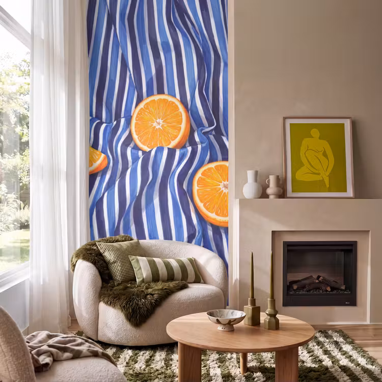 Tapete - Essen – Obst – Orange - Eten - Fruit - Oranje Behang Vlies klein