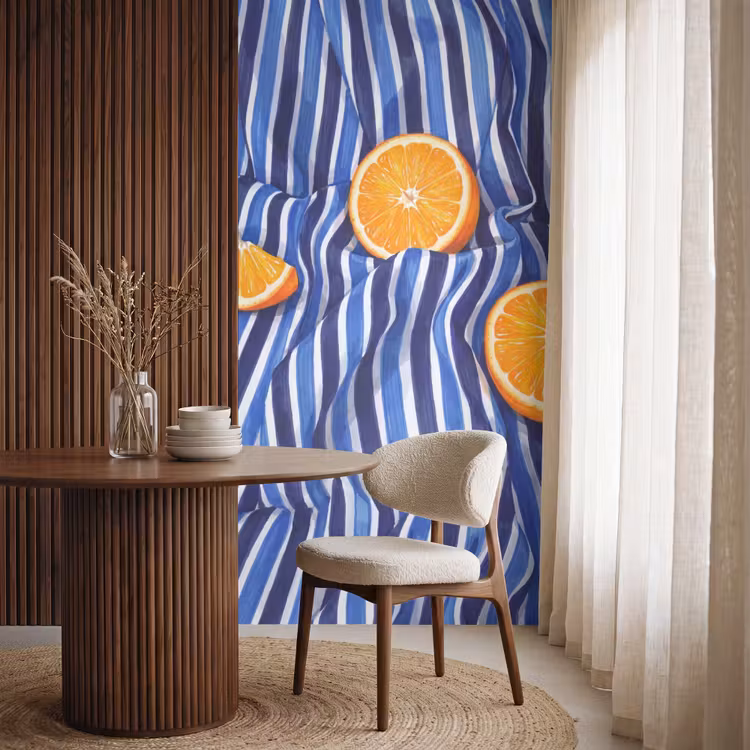 Tapete - Essen – Obst – Orange - Eten - Fruit - Oranje Behang Vlies klein