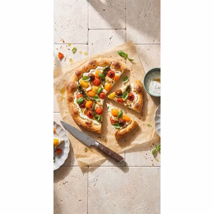 Tapete - Essen – Tomaten – Basilikum – Mahlzeit – Frisch - Eten - Tomaten - Basilicum - Maaltijd - Vers Behang Vlies klein