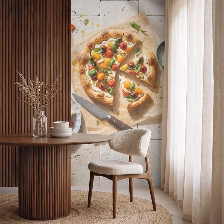 Tapete - Essen – Tomaten – Basilikum – Mahlzeit – Frisch - Eten - Tomaten - Basilicum - Maaltijd - Vers Behang Vlies klein