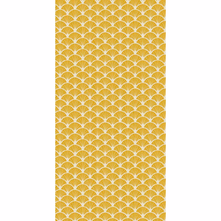 Waaiers - Art Deco - Retro - Okergeel Behang Vlies klein 1076 -3d_website