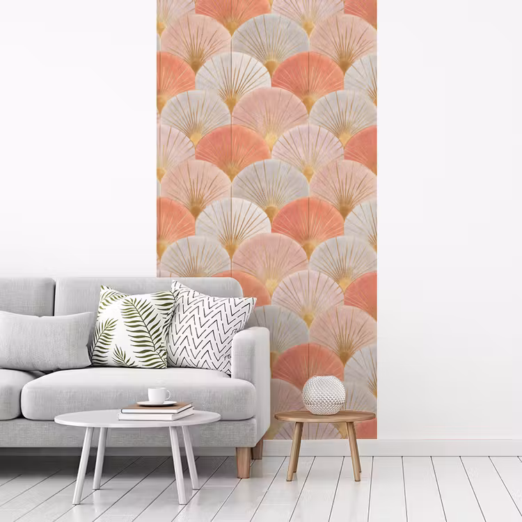 Waaiers - Goud - Roze fotobehang vinyl groot 64 -woonkamer