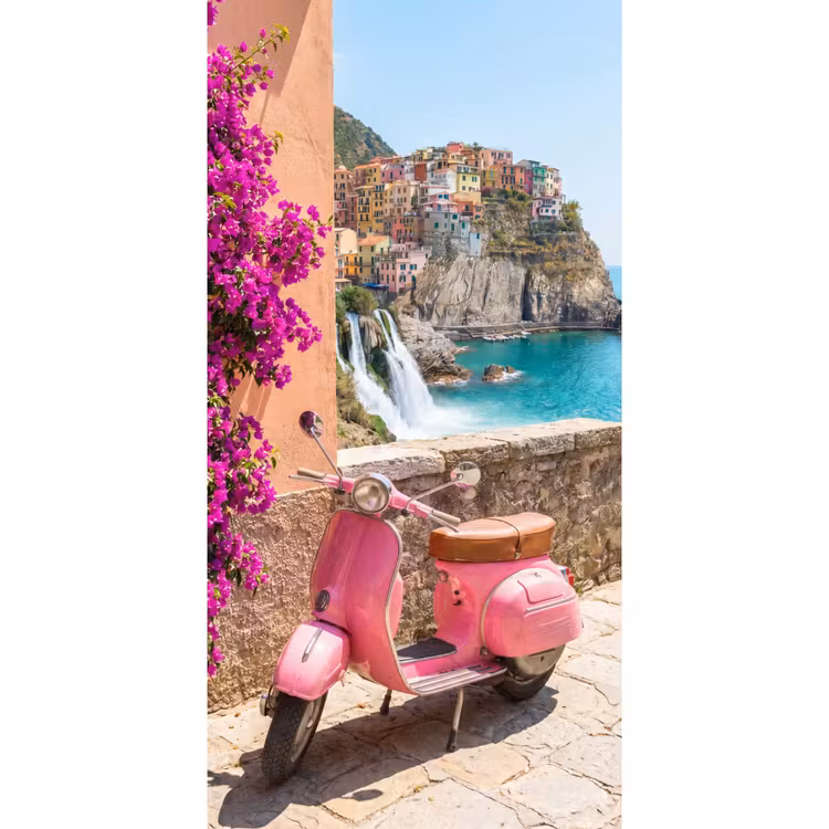 Voertuig - Roze - Kust - Zomer - Reizen Behang Vlies klein -3d_website