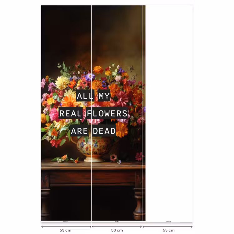 Kleur - Bloemen - Vintage - Bloemenvaas Behang Vlies klein -USP_banen