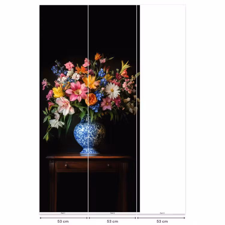 Kleur - Vaas - Bloemen - Boeket Behang Vlies klein -USP_banen