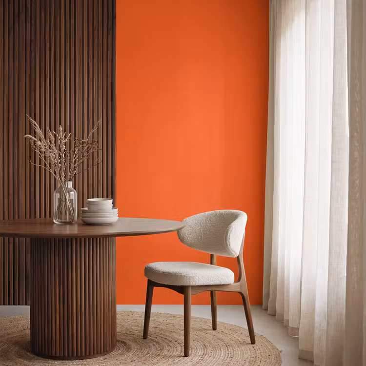 Fiery  - Tangerine - Oranje Behang Vlies klein 1076 -sfeer1