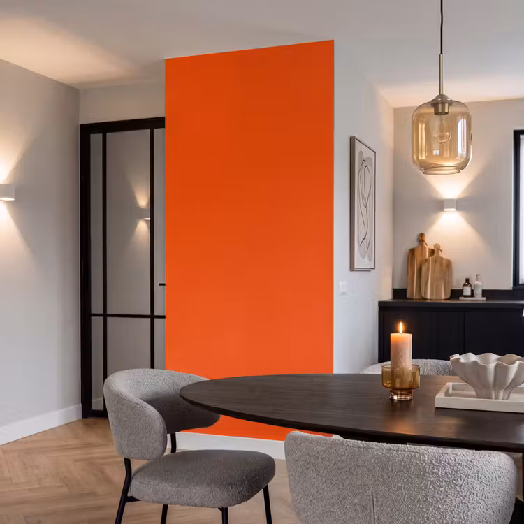 Fiery  - Tangerine - Oranje Behang Vlies klein 1076 -sfeer3
