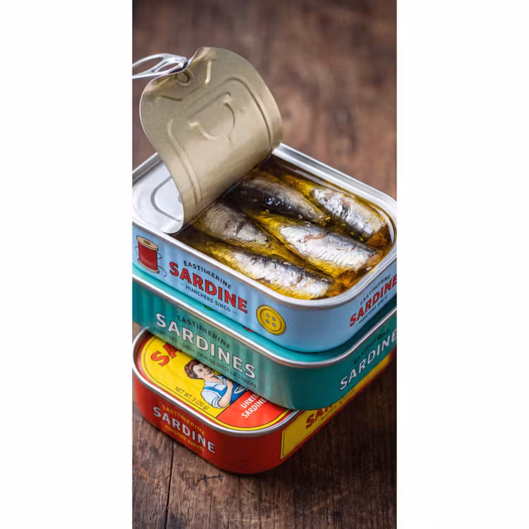 Tapete - Fisch – Dosen – Küche - Vis - Blikjes - Keuken Behang Vlies klein