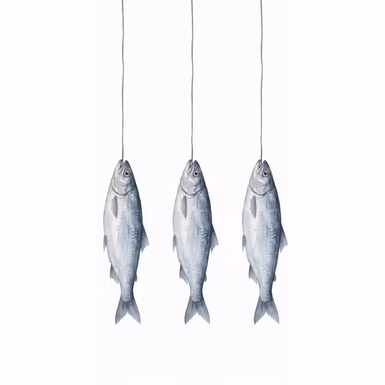 Vissen - Illustratie - Delfts - Blauw Behang Vlies klein -3d_website