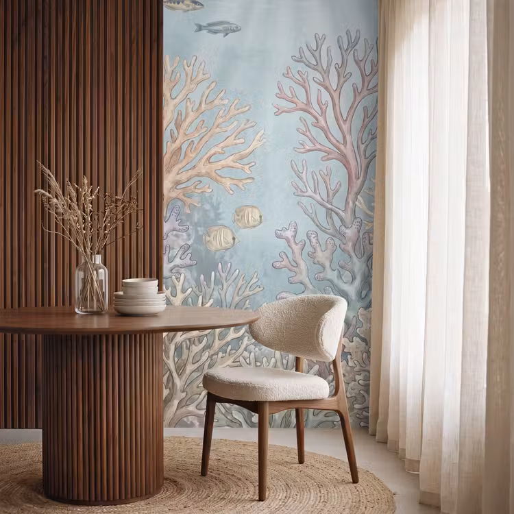 Vis - Koraal - Oceaan - Illustratie - Onderwater Behang Vlies klein -sfeer1