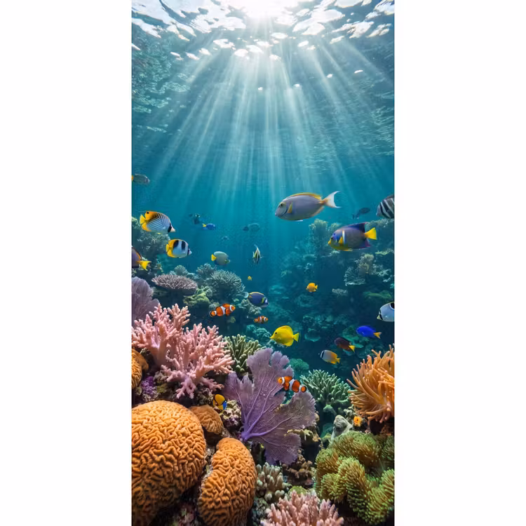 Vis - Koraal - Oceaan - Natuur - Kleurrijk Behang Vlies klein -3d_website