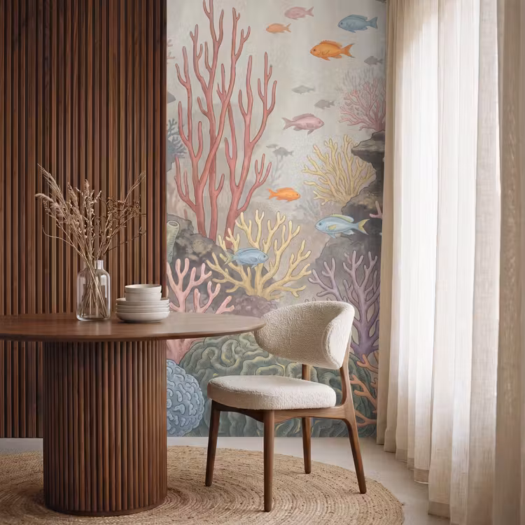 Vis - Koraalrif - Onderwaterwereld - Illustratie Behang Vlies klein -sfeer1